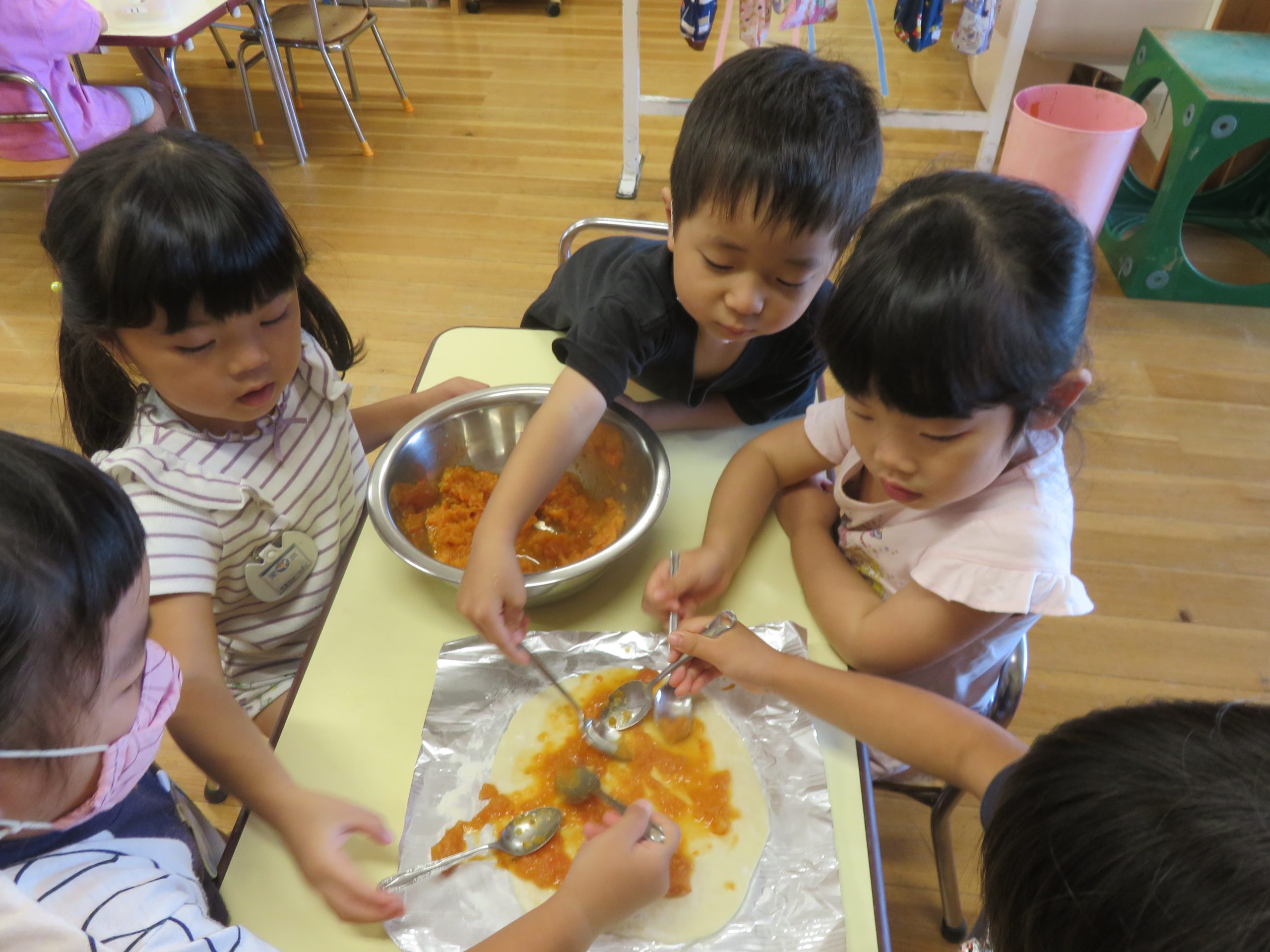 ピザ、おいしかったよ～！　（年少組）